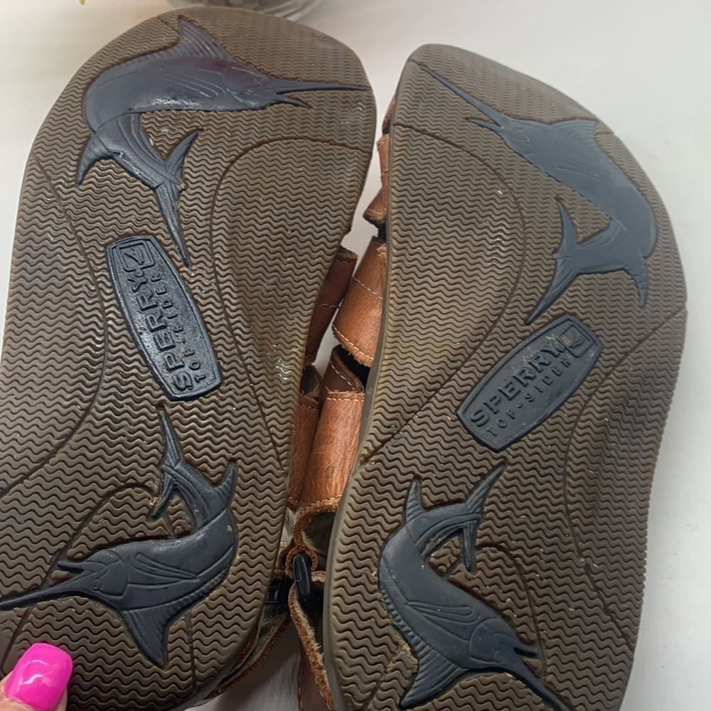 Sperry Brown Leather Fisherman Sandals Sz 9. MS1349C - Picture 7 of 8